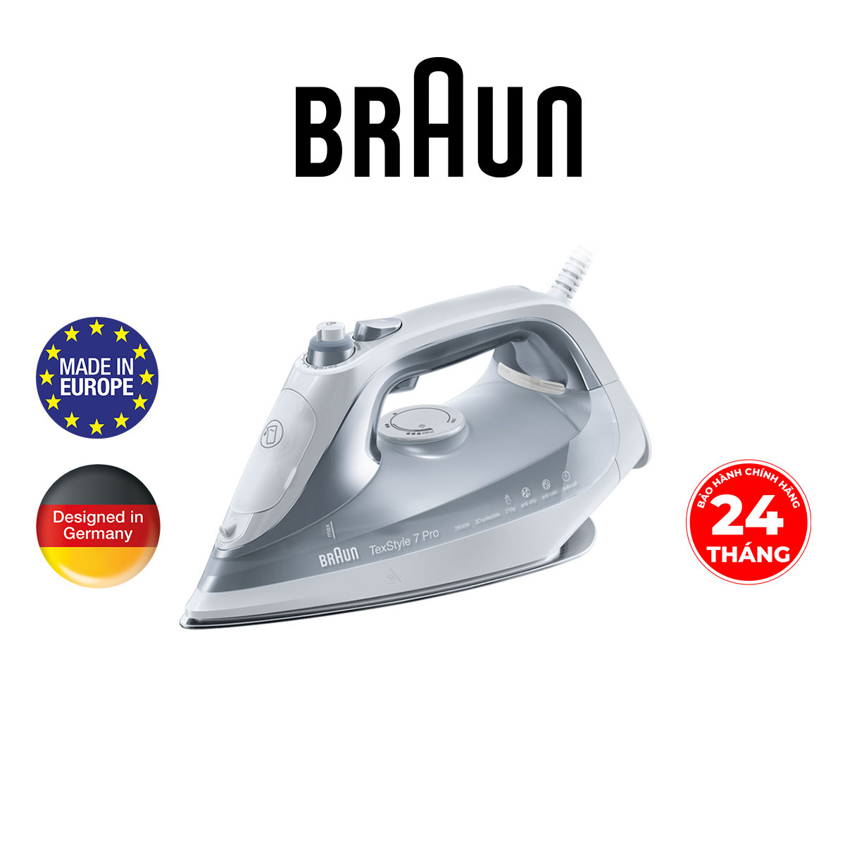 Bàn là hơi nước Braun SI7088GY-Hàng chính hãng