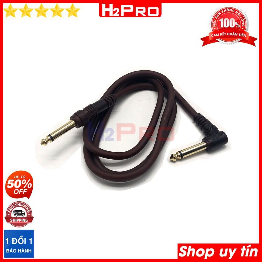 Dây jack 6 ly 2 đầu JSJ H2Pro cao cấp đầu mạ vàng chống sôi nhiễu (1 dây), dây 2 đầu 6 ly góc vuông dài 1m