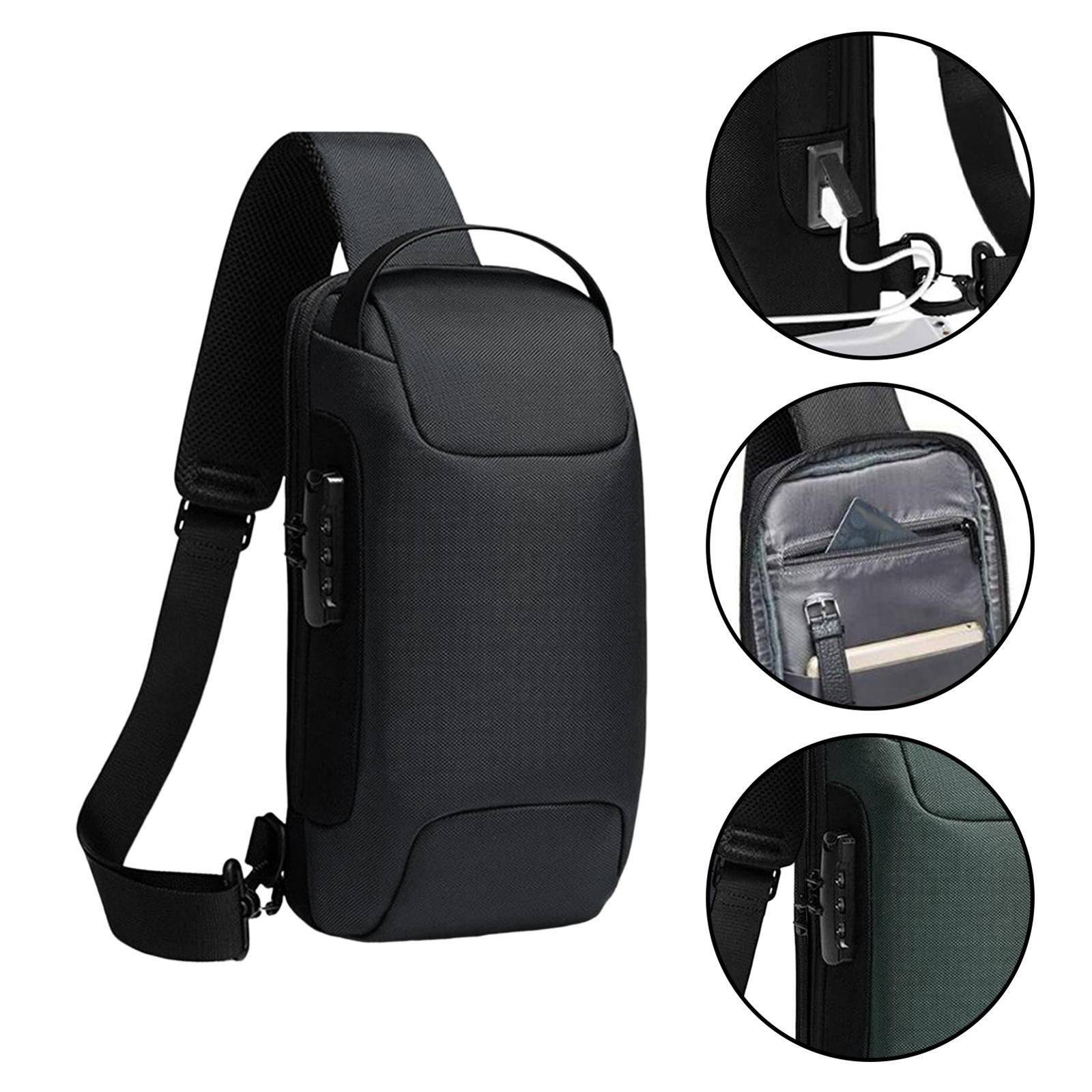 Bag for Men with Lock Backpack Handbag for Cycling Camping Travelling