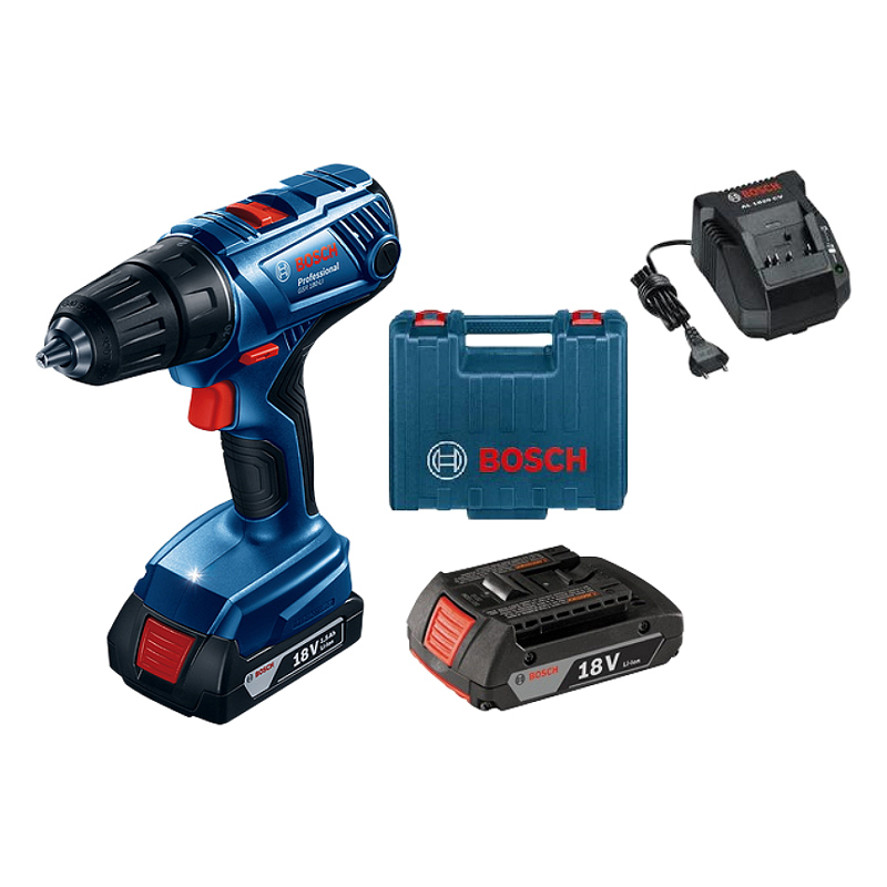 Máy Khoan Vặn Vít Dùng Pin Động Lực Bosch GSB 180-LI + Phụ Kiện