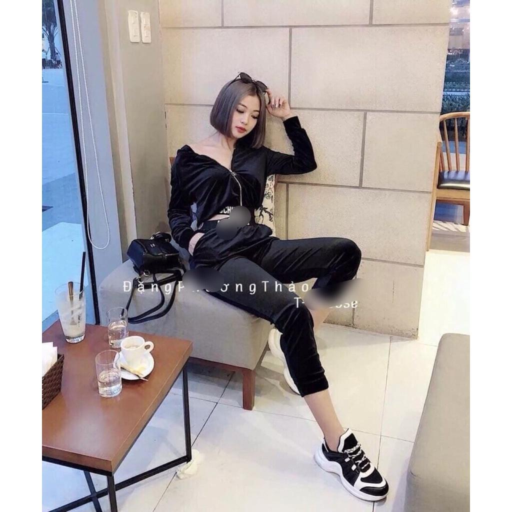 SET BỘ NHUNG THÊU HÀNG XỊN SANG CHẢNH MIỄN BÀN