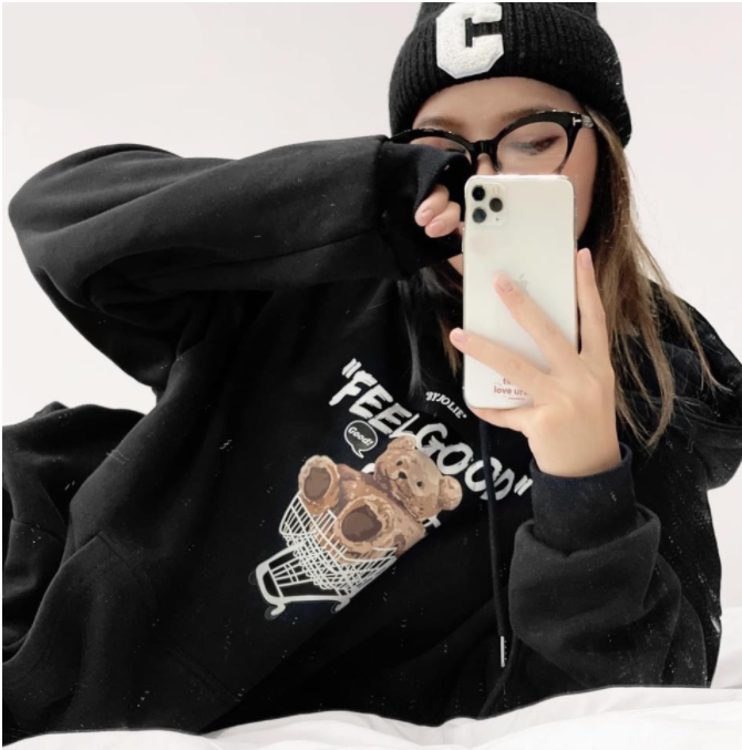 Áo Hoodie Nỉ Lót Bông form rộng Gấu Feel Good (nam nữ đều mặc đc), Áo Hoodie GYG Unisex Feel Good No Big Deal Form Rộng Oversize Phong Cách Hàn Quốc
