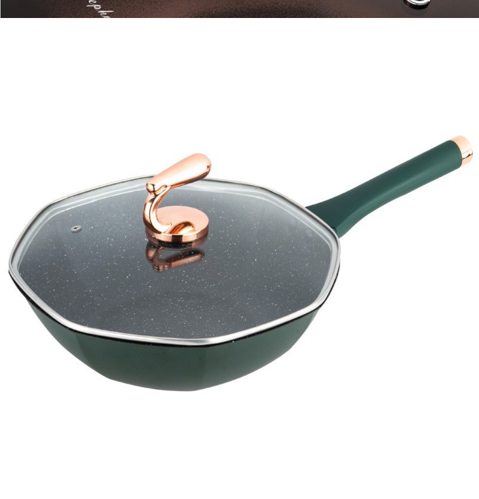 CHẢO CHỐNG DÍNH ĐÁY TỪ CAO CẤP THIẾT KẾ SÂU LÒNG, KIỂU DÁNG BÁT GIÁC ĐỘC ĐÁO, ĐƯỜNG KÍNH 32CM, ĐÁY TỪ DÙNG CHO MỌI LOẠI BẾP GIA ĐÌNH, NHÀ HÀNG