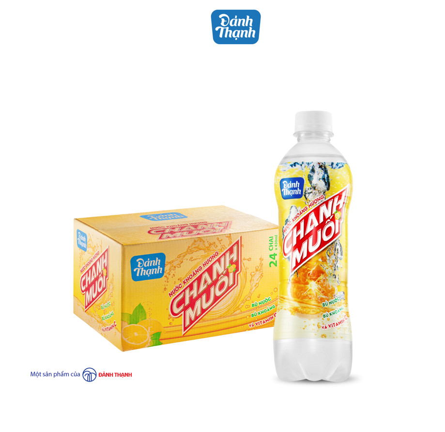 Thùng 24 chai Nước Khoáng Thiên Nhiên Có Ga Đảnh Thạnh Khoáng Chanh Muối 430ml