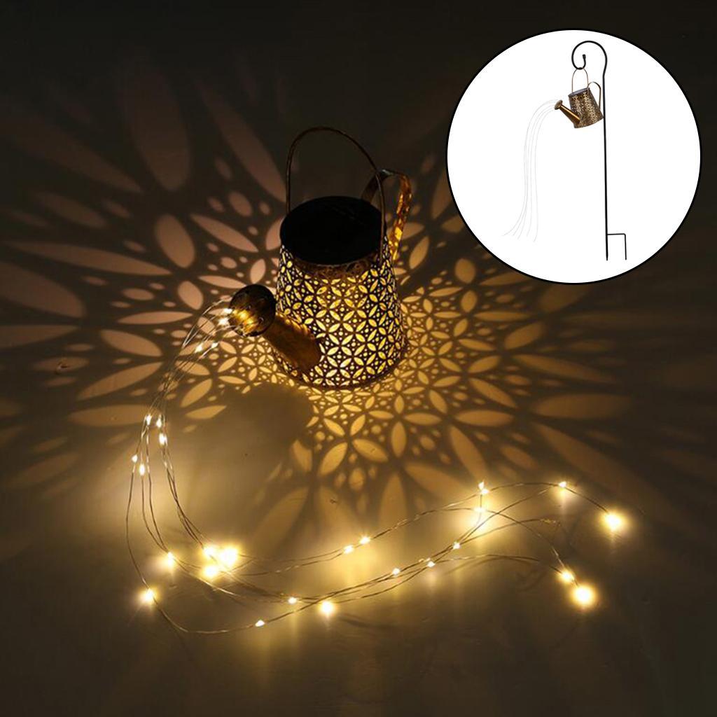 2pcs Watering Can Stake Solar Garden Lamp Yard Decor Outdoor Lamp