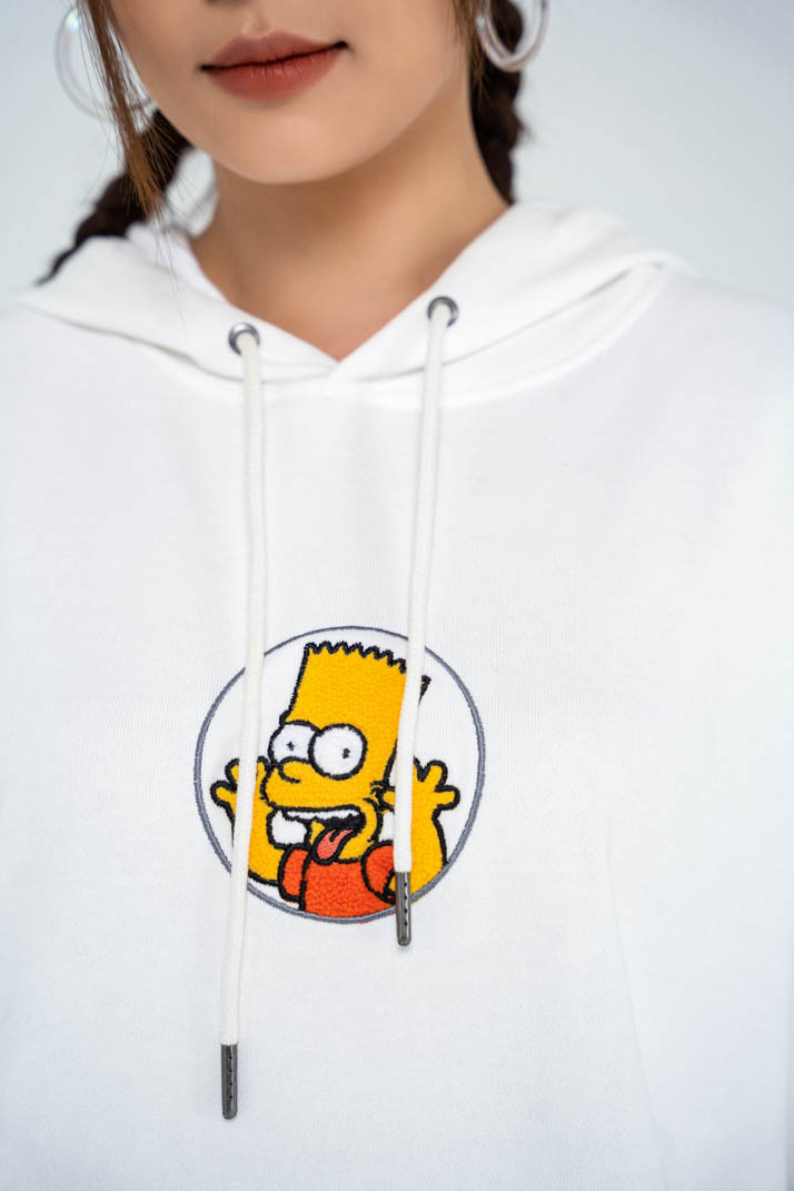 Áo Hoodie Nỉ Mũ Unisex BOO Dáng Oversized Thêu Xù Bart The Simpsons BOOZilla