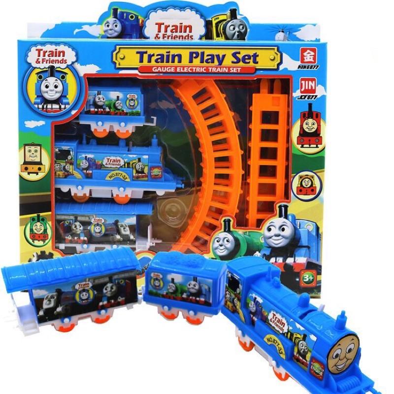 Đồ chơi trẻ em lắp ráp mô hình đoàn tàu - Đồ chơi cho bé đường ray tàu hoả Thomas 3 toa