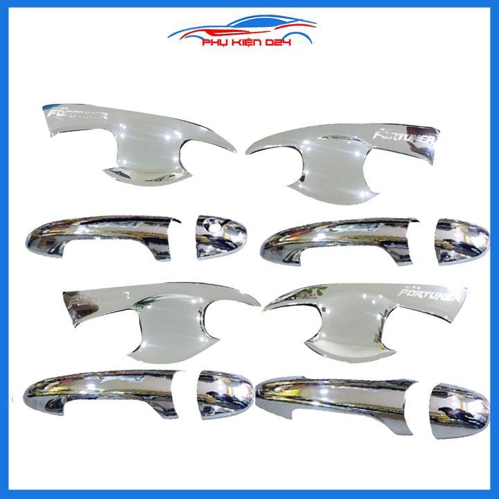 Ốp tay hõm Fortuner 2017-2018-2019-2020-2021-2022 vân carbon, mạ crom chống trầy bảo vệ cửa xe ô tô
