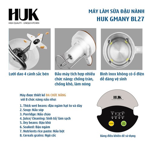 Máy Làm Sữa Đậu Nành Huk Gmany BL27- Hàng Chính Hãng