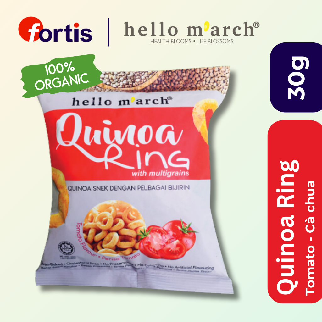 Snack Ngũ Cốc Vị Cà Chua Hạt Quinoa Hello March Gói 30g