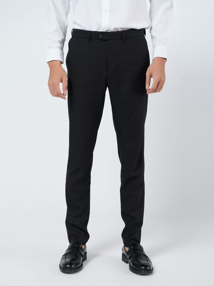 OWEN - Quần âu nam màu ĐEN Slimfit cạp tăng đơn co dãn