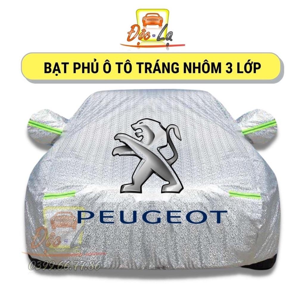 Bạt Phủ Xe Ô Tô PEUGEOT 2008, 3008, 5008, Traveller, Chất Liệu Bạt Tráng Nhôm 3 Lớp, Có Khóa Kéo Cửa Lái, Có Phản Quang