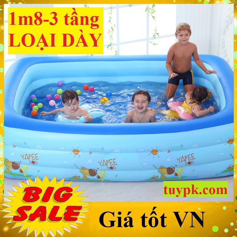 Bể bơi cho bé 1m8 LOẠI DÀY PHAO HỒ BƠI 1m8 ĐÁY CHỐNG TRƯỢT