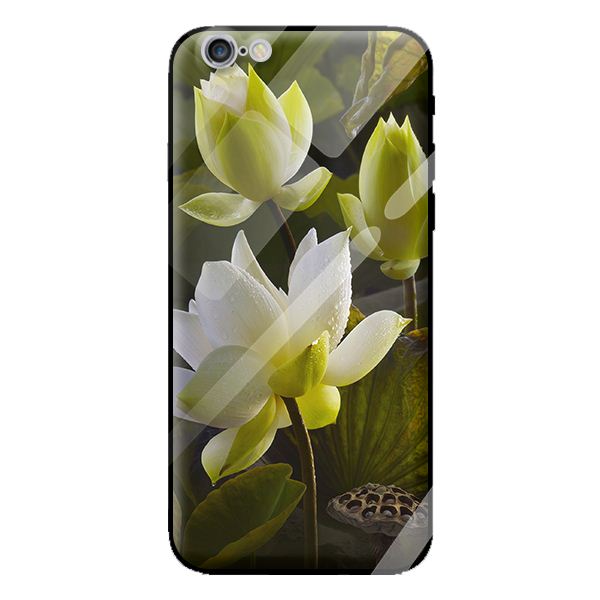 Ốp lưng kính cường lực cho iPhone 6s Plus HOA SEN 1 - Hàng chính hãng