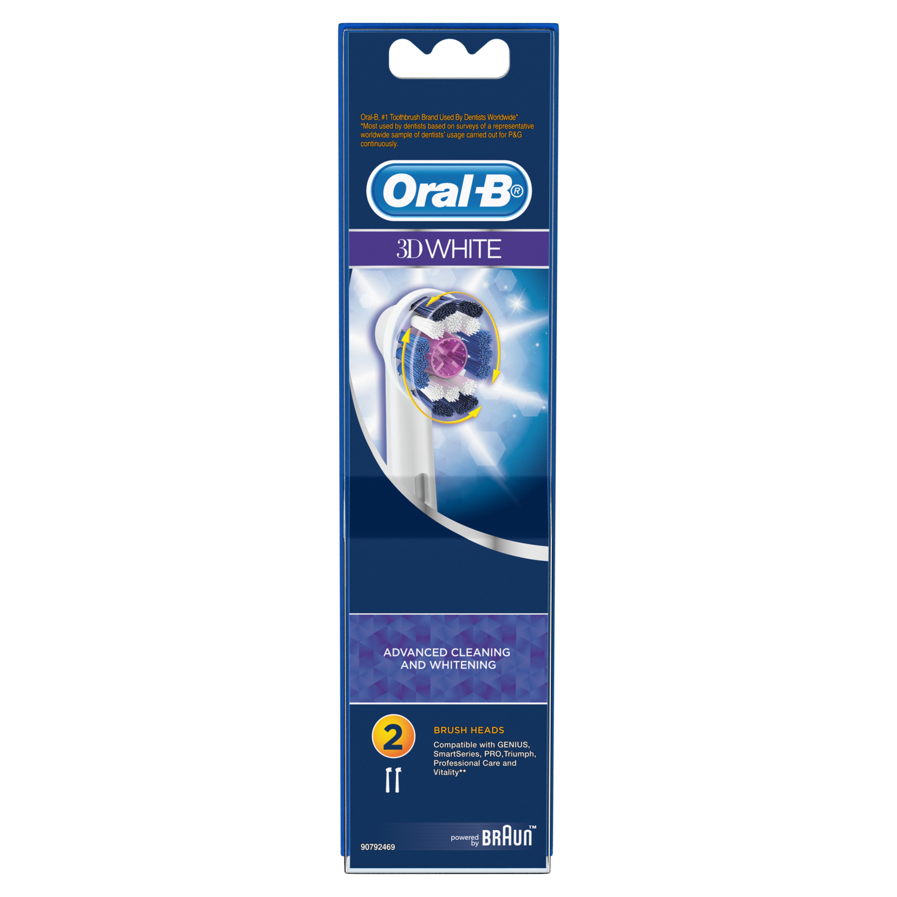 Combo Đầu Bàn Chải Điện ORAL-B 3D WHITE Làm Trắng và Làm Sạch Mảng Bám Hộp 2 Cái x2