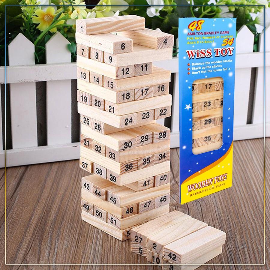 Bộ Đồ Chơi Rút Gỗ Thông Minh Wiss Toy 54 Thanh Cho Bé