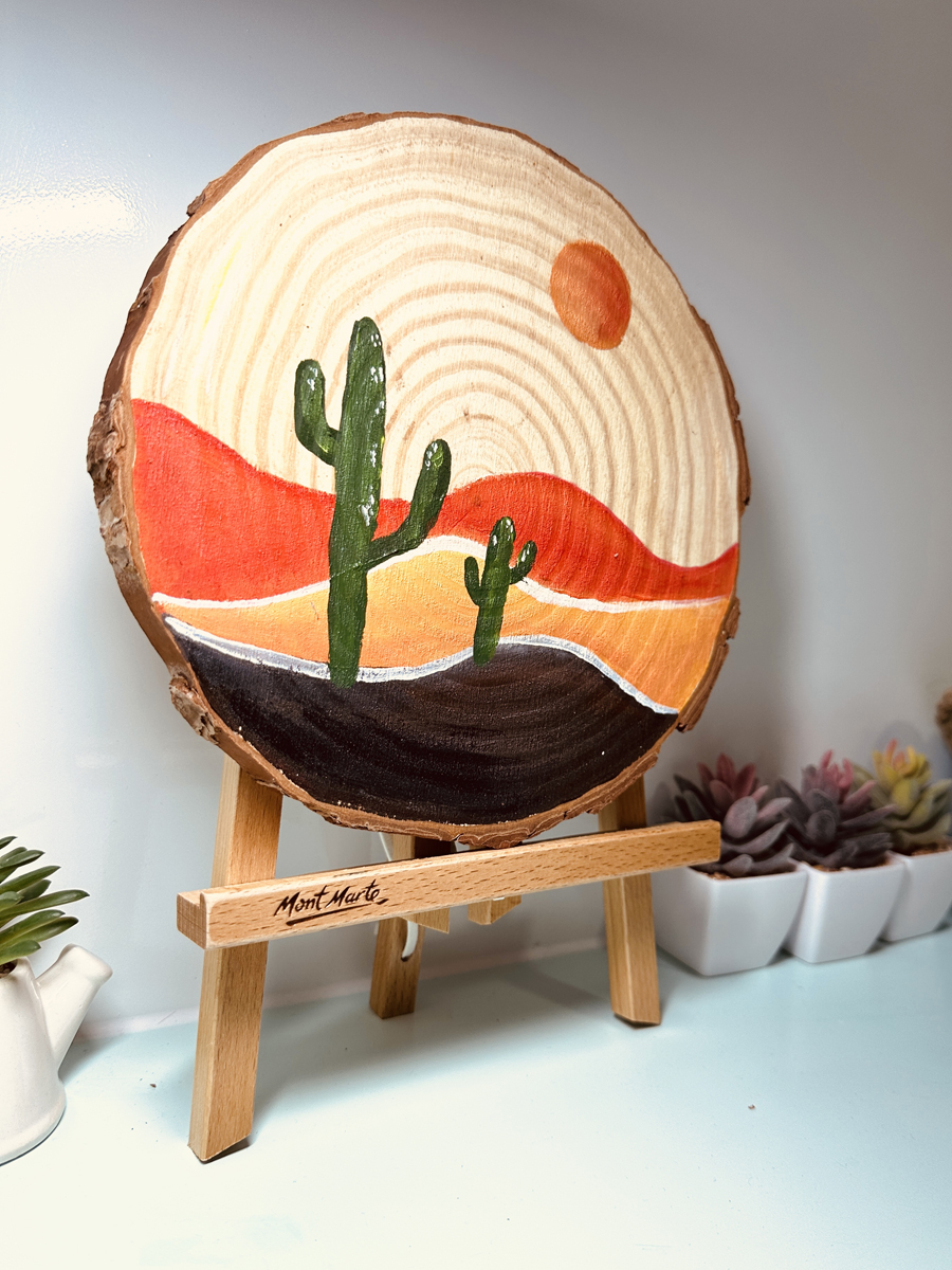 Tranh Lát Gỗ Tròn ANKAN Vẽ Tay Thủ Công – Decor Bàn Học, Trang Trí Phòng Ngủ Nhiều Mẫu