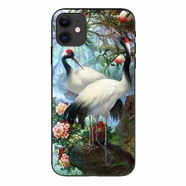 Ốp lưng in cho Iphone 11 Cặp Đôi Hạc