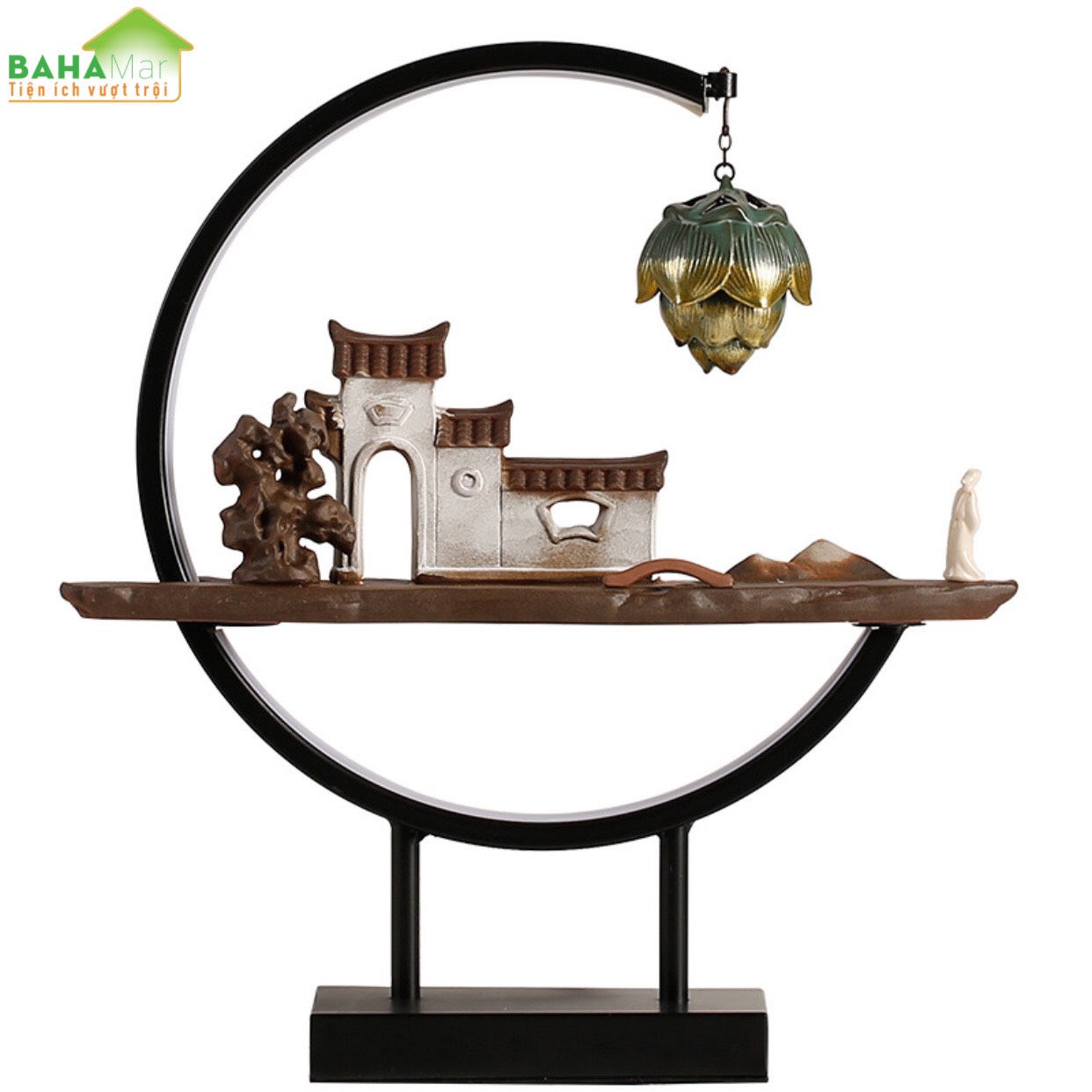 ĐÈN LED ĐỐT HƯƠNG TRẦM TREO NGƯỢC TẠO DÒNG CHẢY THÁC KHÓI HUYỀN ẢO "BAHAMAR" đốt nụ trầm tạo không khí trong lành, tâm trạng tĩnh tại, làm giảm bớt lo lắng, v. v...