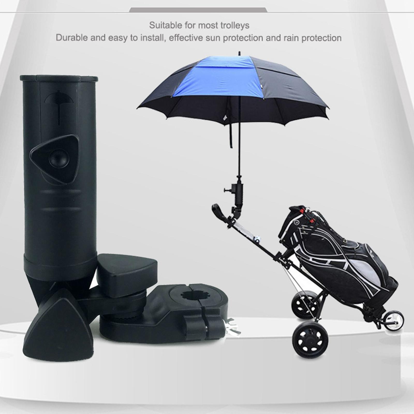 Golf Cart Umbrella Holder Clamp Mount, Umbrella Clip Mounting Durable Practical Easy to Install Golf Umbrella Holder Stand Clamp for Practice