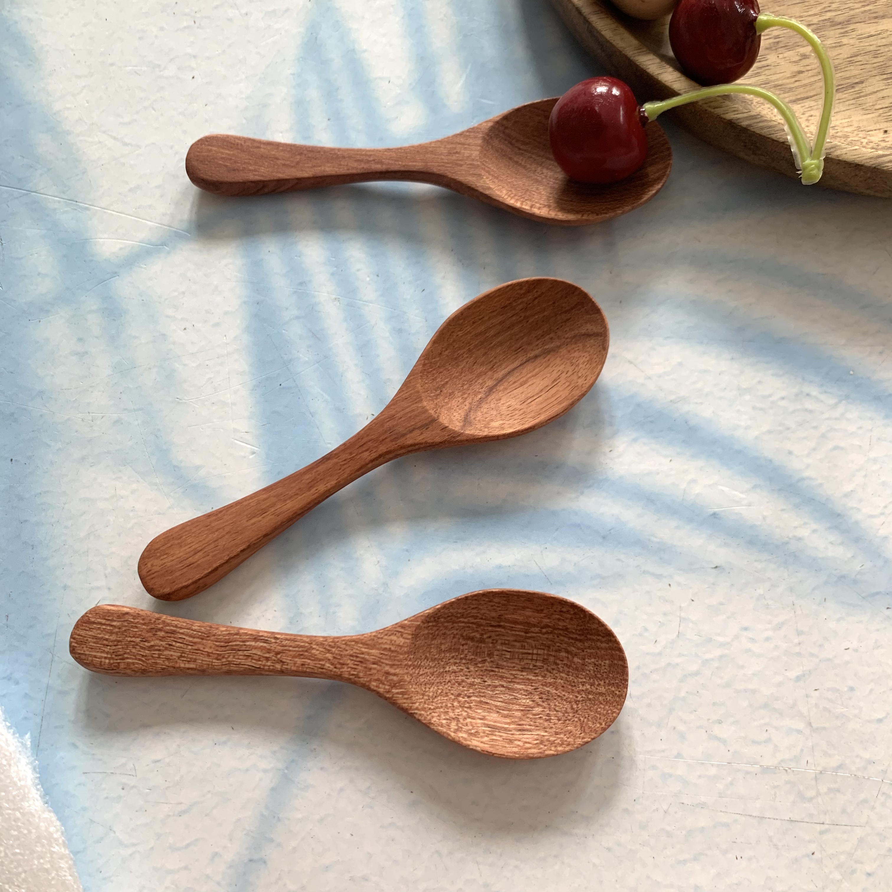 Thìa gỗ Gõ đỏ cán ngắn pha trà và cà phê 12x3.5cm