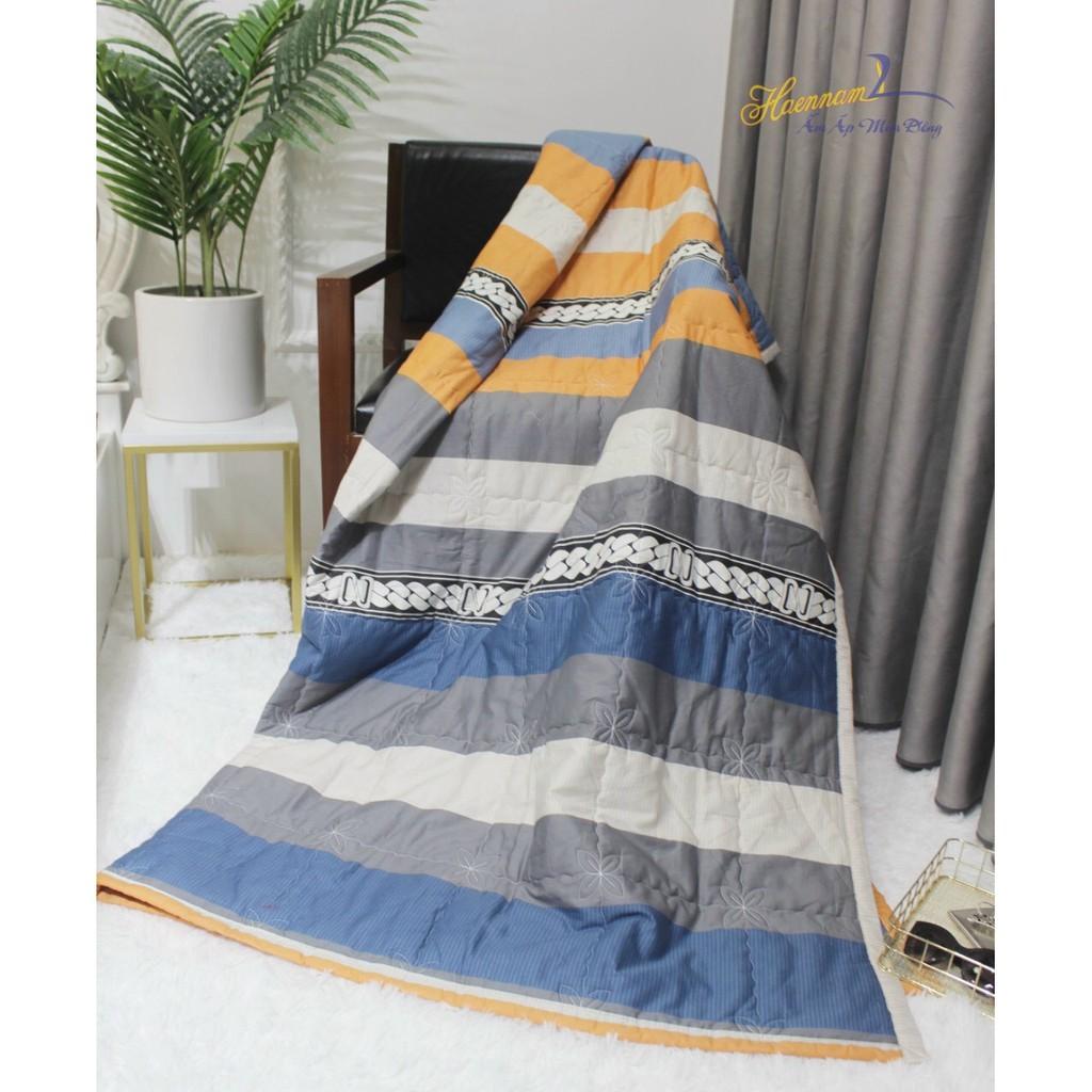 Chăn ngủ cotton chần gòn MẪU KẺ dày mát  Chăn mền chăn ngủ cotton cao cấp (200*220cm)