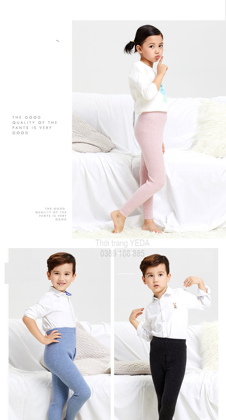 Quần lót nỉ quần mùa đông cho trẻ em ấm áp, quần dài cho bé, quần đi chơi cho bé mùa đông mã JIDIRONG.