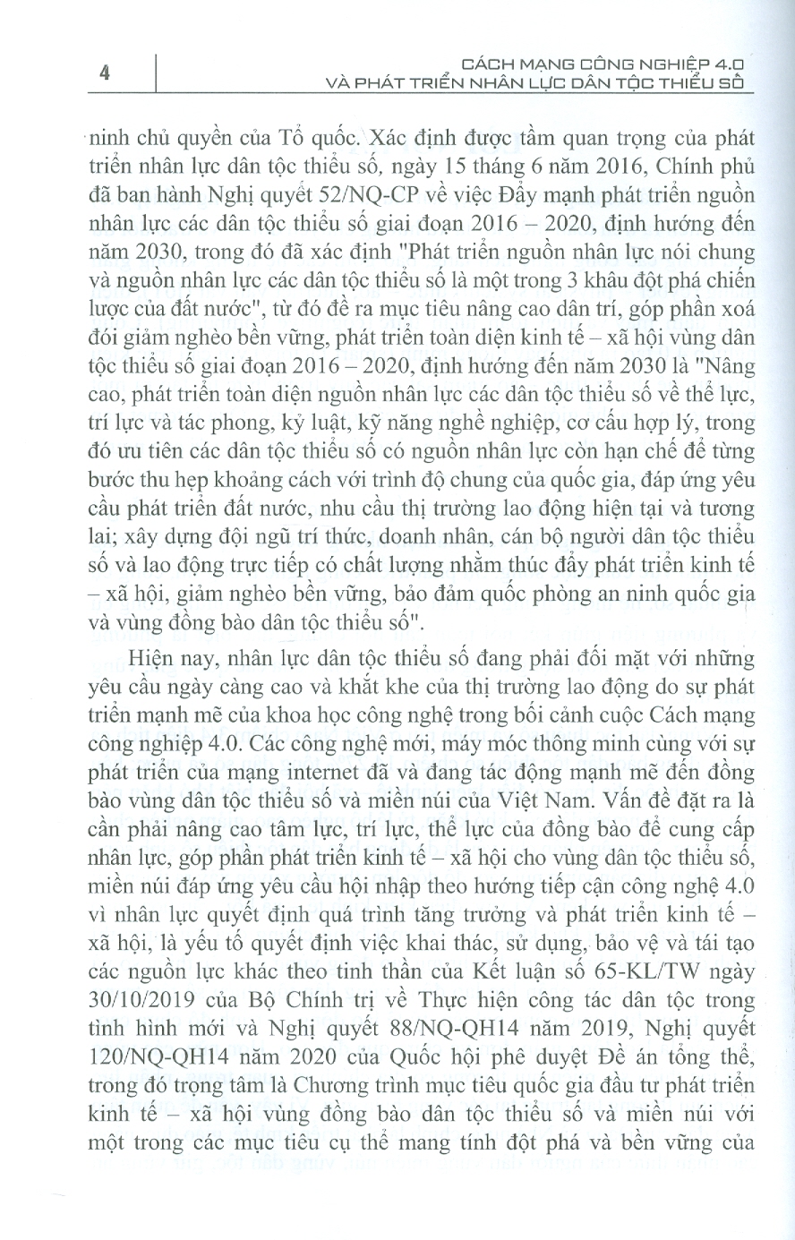 Cách Mạng Công Nghiệp 4.0 Và Phát Triển Nhân Lực Thiểu Số (Bìa cứng)