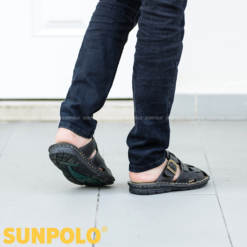 Dép Rọ Nam Da Bò Cao Cấp SUNPOLO SUA20
