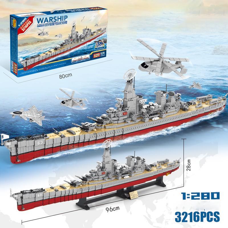 Đồ chơi lắp ráp Tàu chiến LL8723 - Xếp hình WarShip Large Aircraft thông minh - Mô hình trí tuệ 3216 mảnh ghép