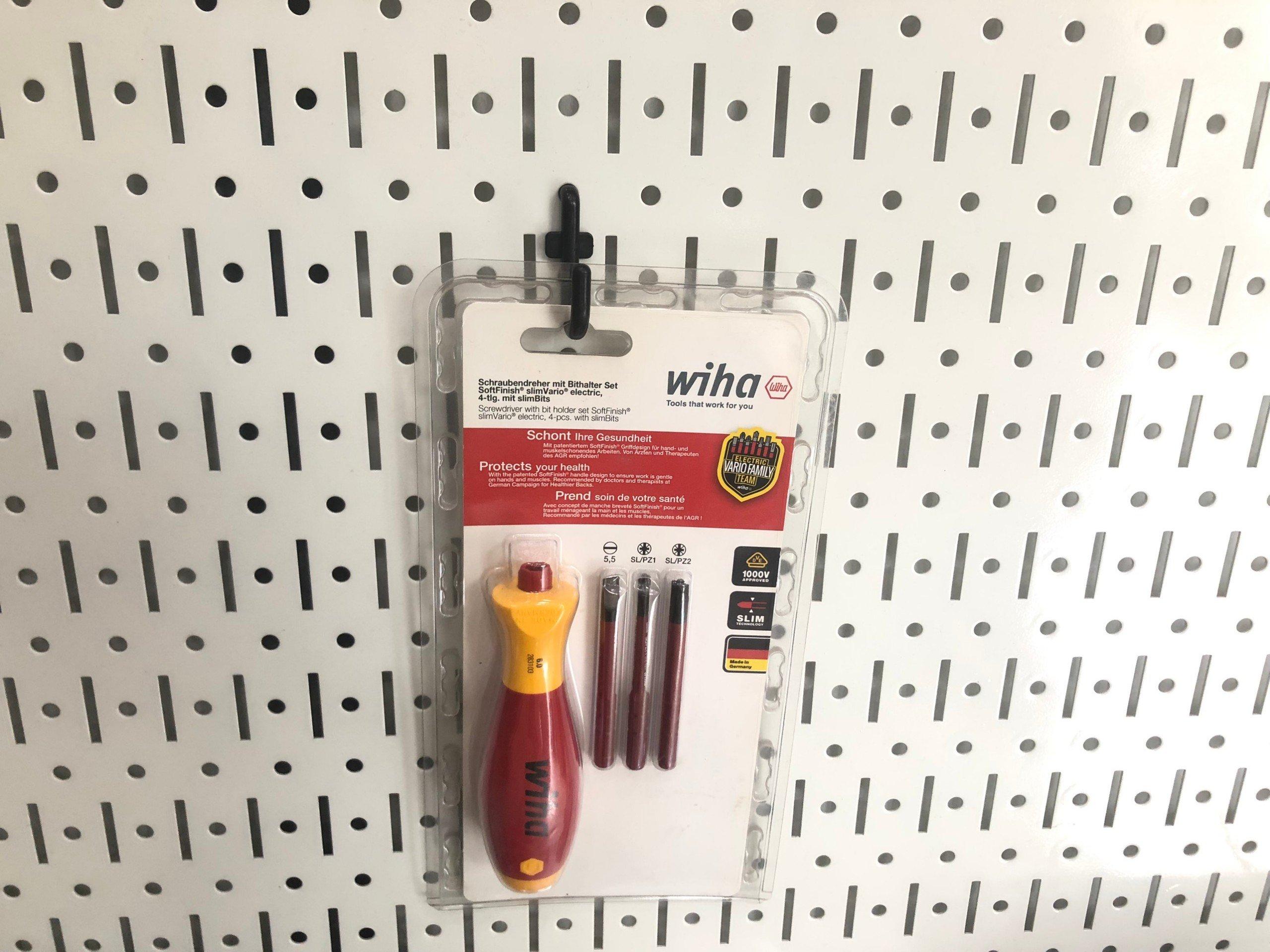 Bộ 5 móc treo vách lưới pegboard nhựa màu đen