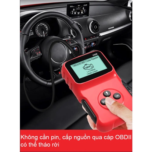 Máy quét mã ô tô OBD2 đa năng, thiết bị đầu đọc chuẩn đoán xóa mã lỗi động cơ xe hơi tự động loại tốt cắm sử dụng trực tiếp