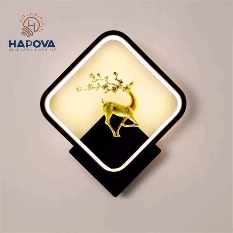 Đèn tường trang trí hình hươu HAPOVA DGT 2090 Màu Trắng, Đen