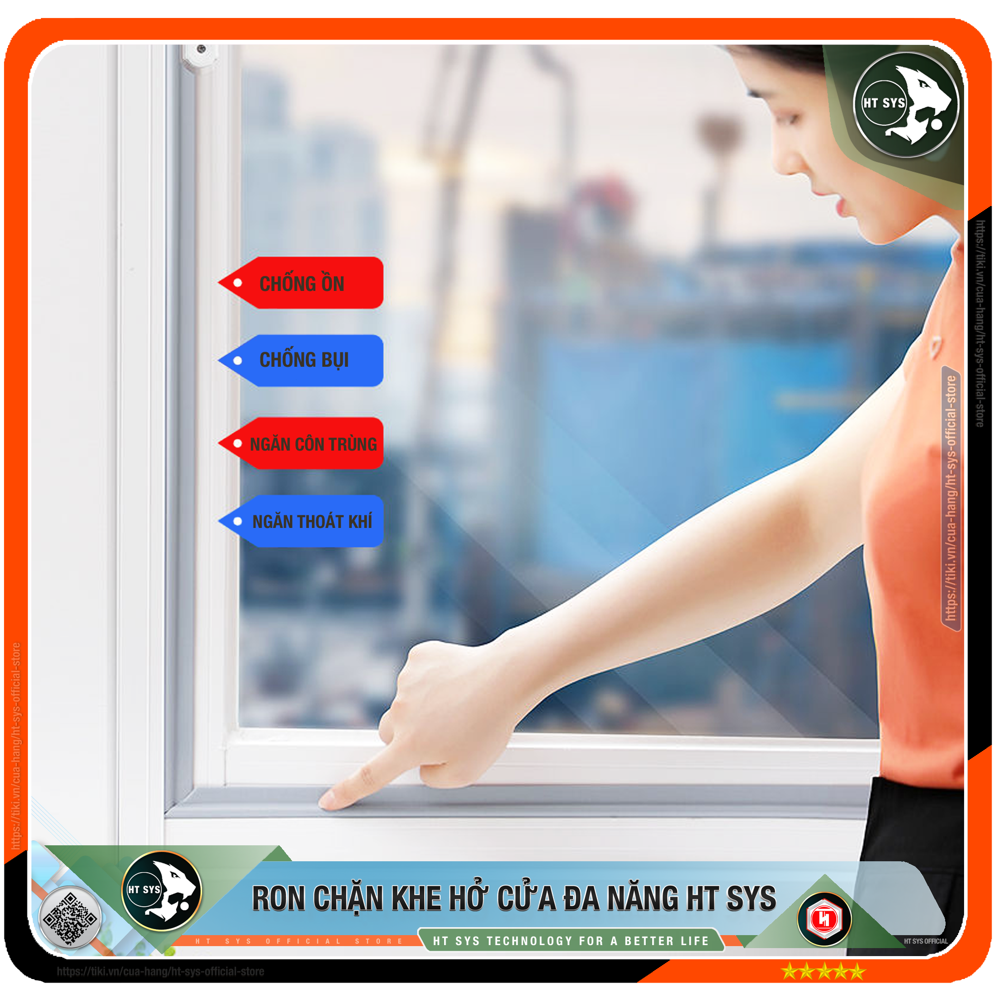 Ron Chặn Khe Cửa HT SYS - Chất Liệu PU Và PE Cải Tiến - Ron Chặn Khe Hở Cửa, Chân Cửa, Khung Cửa - Ngăn Gió Lùa, Cách Âm, Chống Bụi, Ngăn Côn Trùng, Chống Thoát Khí Điều Hòa, Chống Va Đập Cửa - Hàng Chính Hãng