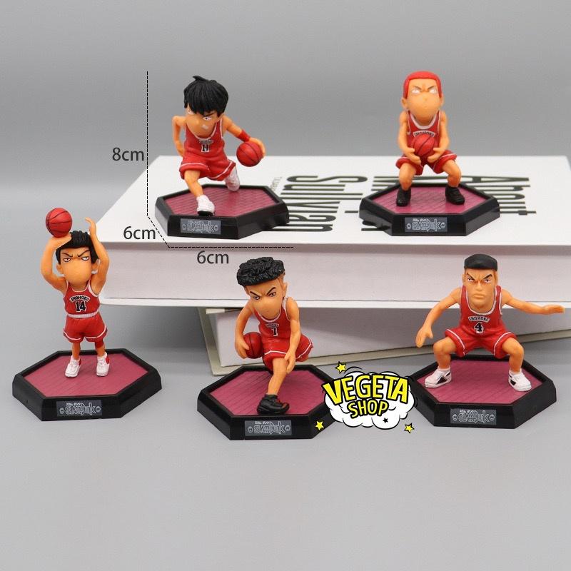 Mô hình Slam Dunk - Set Mô hình bóng rổ Rukawa Hanamichi Takenori Ryota Mitsui Akagi - Team bóng rổ trường Shohoku - 8cm