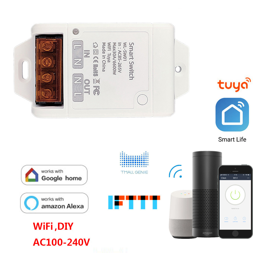 Công tắc thông minh wifi Tuya công suất cao 30A/6600W