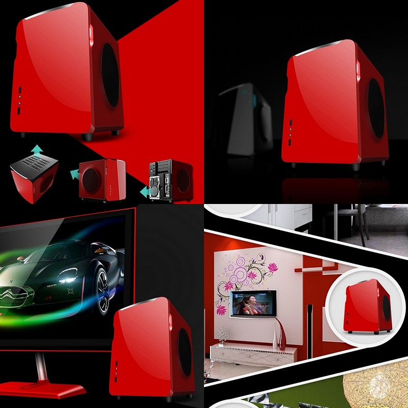 Thùng máy tính HTPC mini Beetle Red