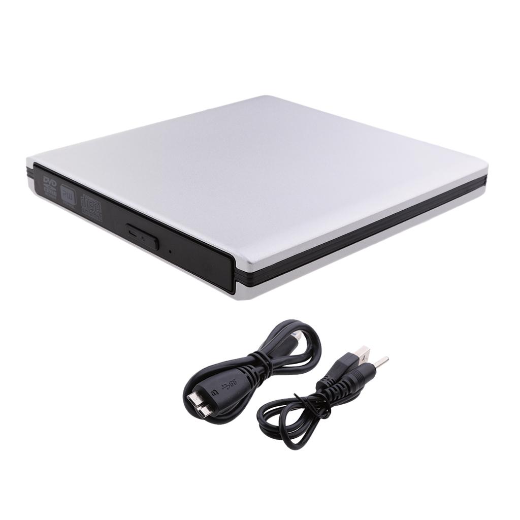External CD Drive Burner CD Player CD ROM DVD-RW Rewriter with Aluminum Housing USB 3.0 SATA Optical Drive for Mac Air Pro Windows 10 / Win7 / Win 8 Desktop Laptop