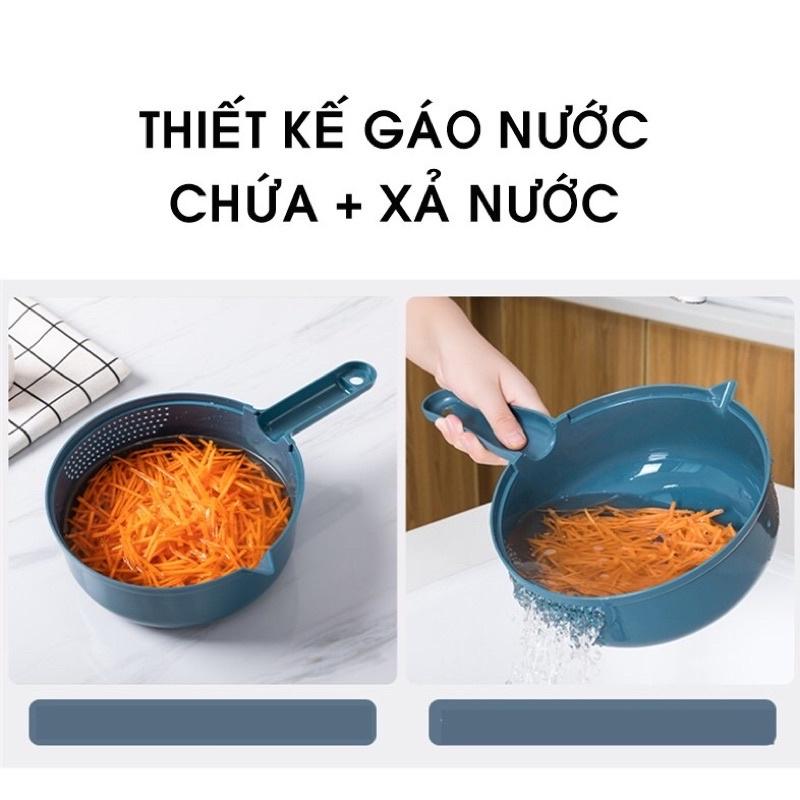 Set bộ nạo rau củ đa năng 9 in 1, rổ bào rau củ thiết kế thông minh, cực tiện lợi