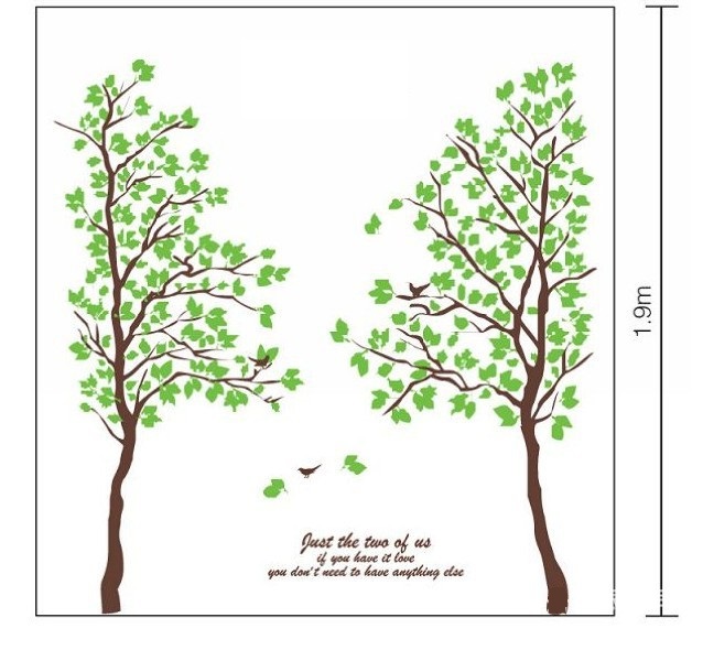 Decal trang trí nhà cửa Cây xanh dán 6 kiểu đẹp lạ - decal dán tường 3D có keo sẵn