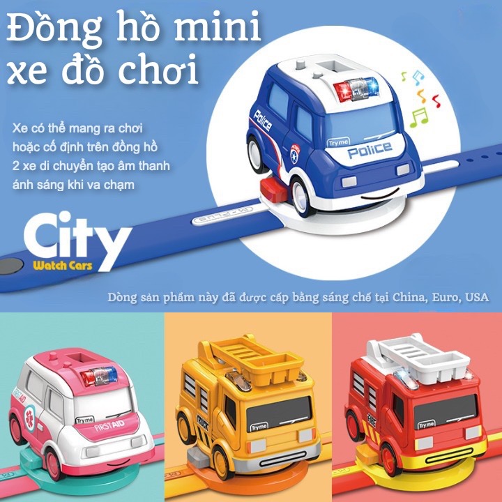 Đồng hồ tích hợp xe đồ chơi mini W1204D