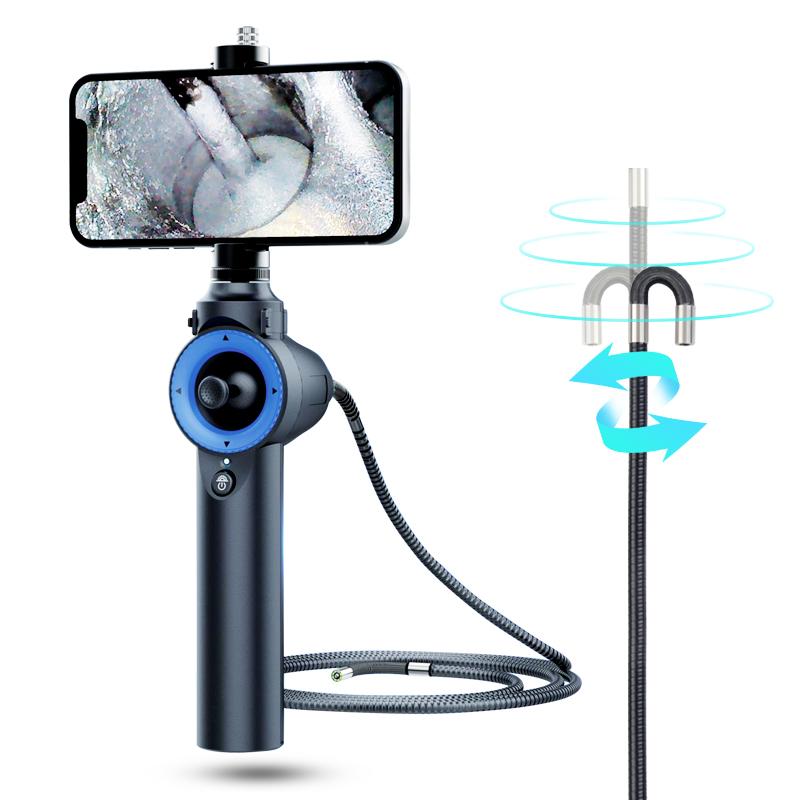 HD 6MM Camera Nội Soi Lái 360 Độ Công Nghiệp Nội Soi Borescope Camera Kiểm Tra Ô Tô Với 8 Đèn LED Cho iPhone Android