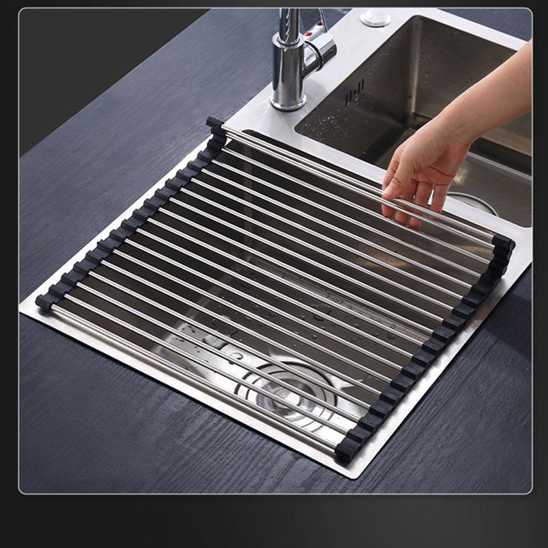 Cuộn Lên Món Ăn Phơi Gấp Gọn Đa Năng Chống Gỉ Món Ăn Drainers Trên Bồn Rửa Cho Phụ Kiện Nhà Bếp Nhà Tổ Chức Khay