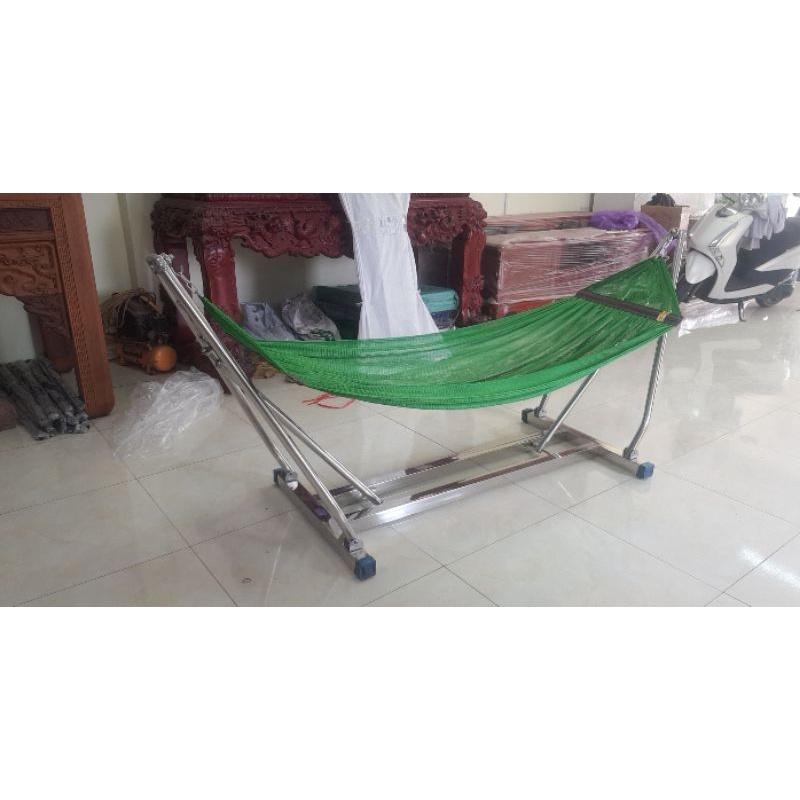 Võng Inox vuông cao câp vuông 50x50 kèm lưới cỡ đại 1.7kg