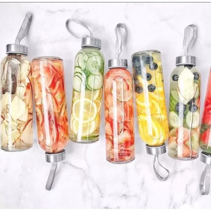 BÌNH THỦY TINH TRONG SUỐT 500ML DETOX - HT