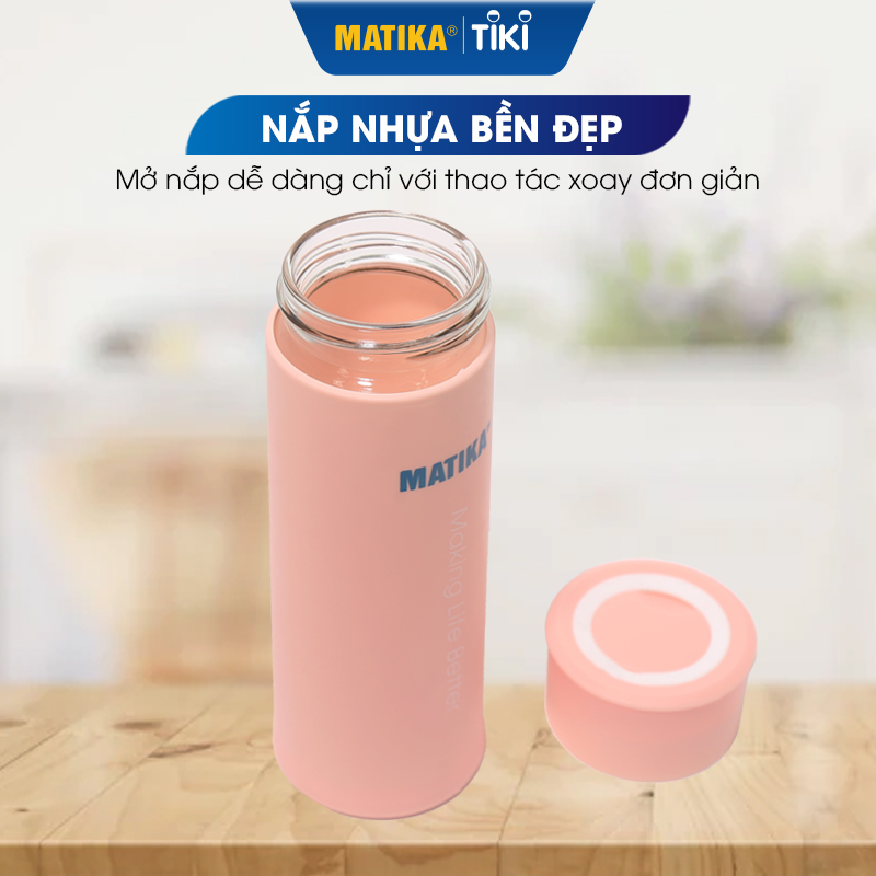 Bình Đựng Nước Giữ Nhiệt Lõi Thủy Tinh MATIKA MTK-HC500 Dung Tích 500ml - Hàng Chính Hãng