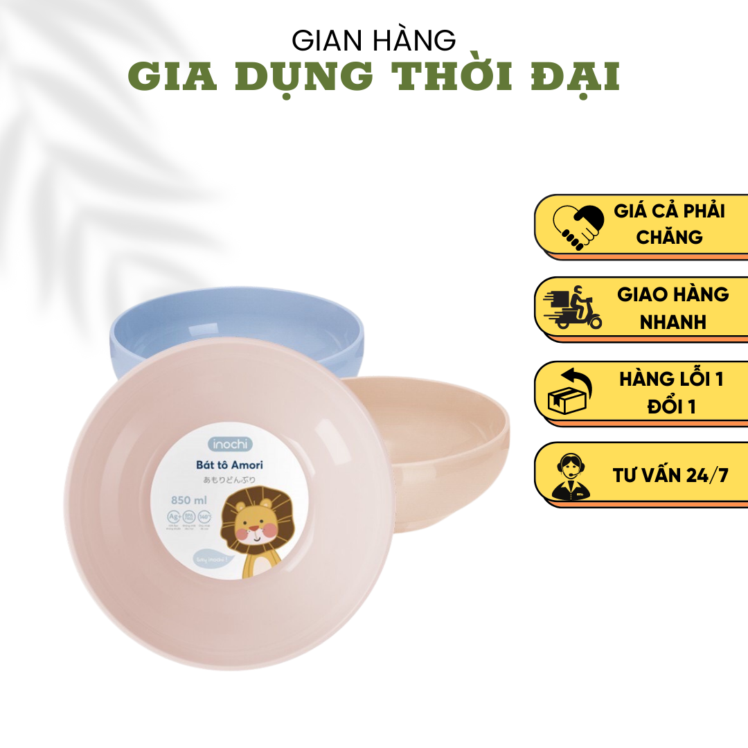 Bát ăn dặm cho bé ăn cơm nhựa chịu nhiệt inochi amori 415ml BAN415 (1 chiếc)