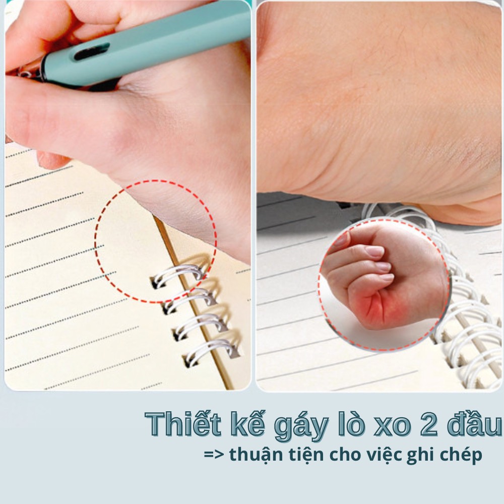 Sổ tay ghi chép / sổ lò xo ghi chép gáy lò xo A5 - B5 giấy kẻ ngang – 160 trang bìa màu Pastel