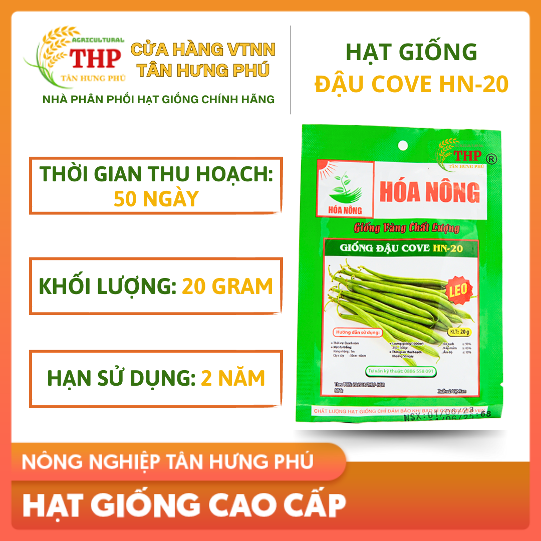 Hạt giống Đậu Cove HN-20 | Hạt Giống | gói 20gr