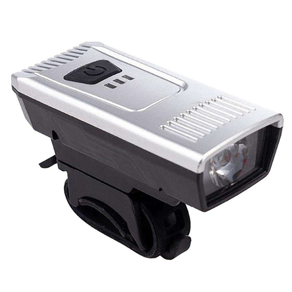 USB Bicycle Head Light Front Flashlight 55 Lumens Handlebar Lamp Mount Strap